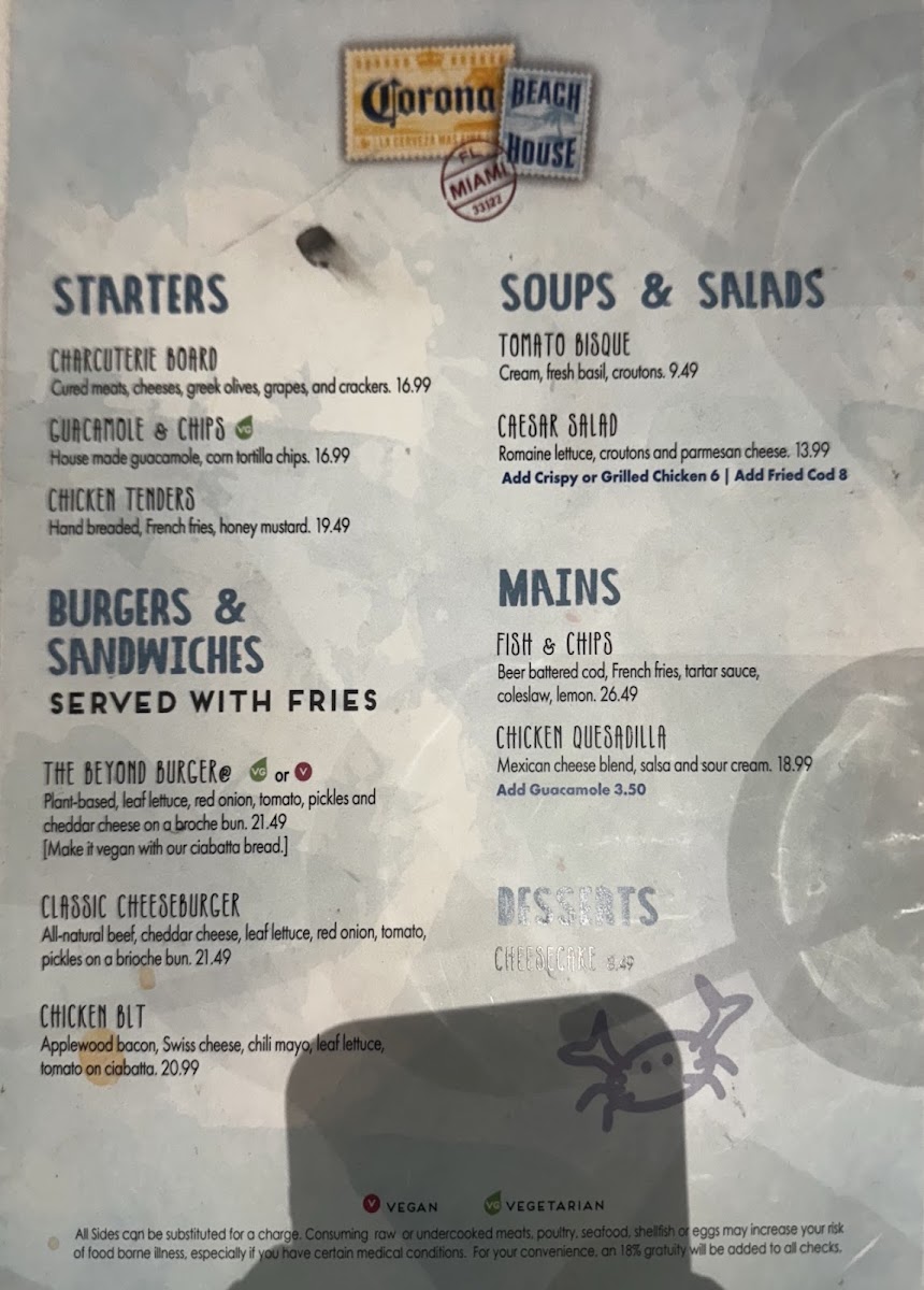 Corona Beach House Menu - Image 2
